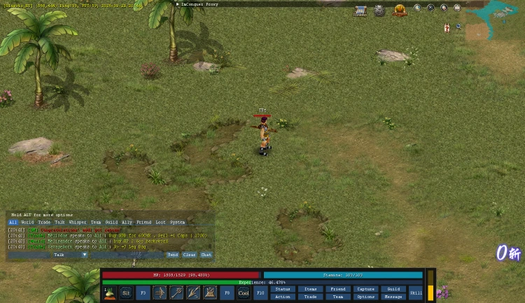 An Archer character inside the Classic Conquer game client